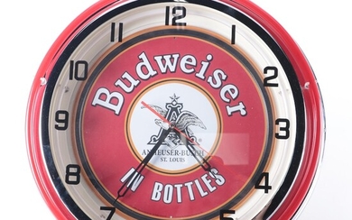 Anheuser-Busch Budweiser Illuminated Advertising Wall Clock, 2004