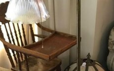 Antique Floor Lamp with Glass Shade