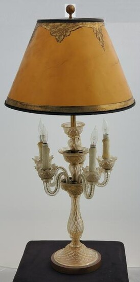 Antique Floral Murano Table Lamp By Marbo/Seguso