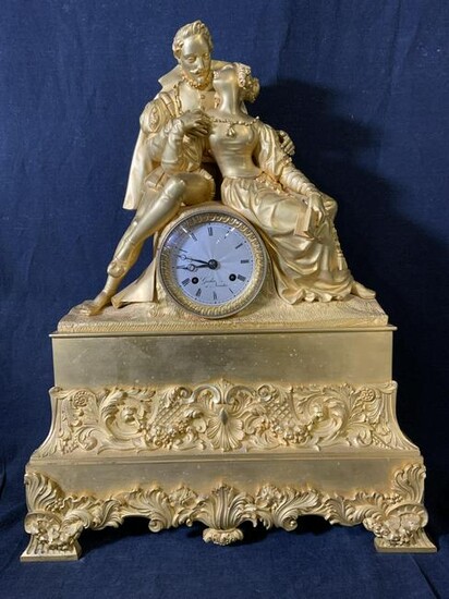 Antique NAPOLEAN III Ormolu Mantle Clock w Cert