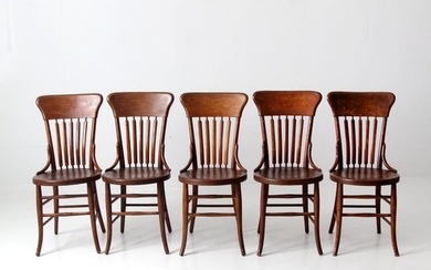 Antique Phoenix Chair Co Dining Chairs Set Of 5