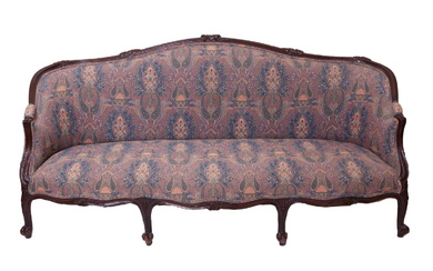 Antique Victorian Carved Upholstered Sofa