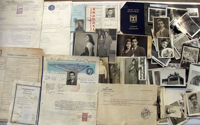Archive of a Jewish Turkish family Salama, ca. 90 items, Turkey, Palestine, Israel, 1st half of 20th cen.