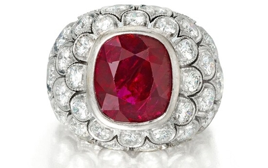 Attributed to Boivin, Ruby and Diamond Ring