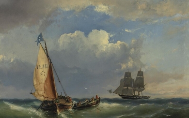 (-), Attributed to Hermanus Koekkoek Jr. (1836-1909) Sailing...