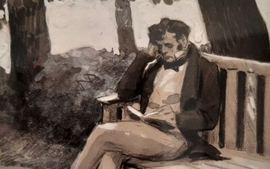 Auguste François Gorguet (Paris, 1862-1927) - Gentilhomme à sa lecture