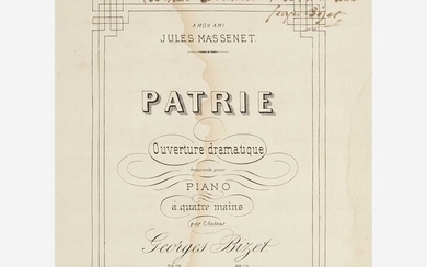 [Autographs & Manuscripts] Bizet, Georges Patrie ouverture dramatique transcrite pour piano a quatre mains