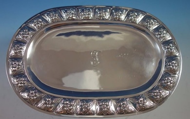 Aztec Rose by Sanborns Mexican Sterling Silver Bread Tray Oval 12"