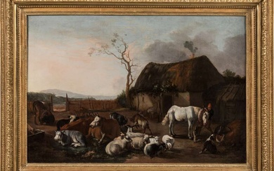 BLOEMEN Pieter Van (1657 - 1720) (attr. à), Cour de ferme, Toile, 67 x 96...