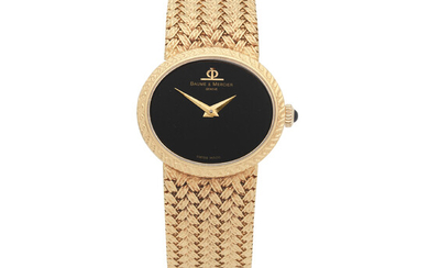 Baume & Mercier. A lady's 18K gold manual wind bracelet watch Ref 38235 9, Circa 1980