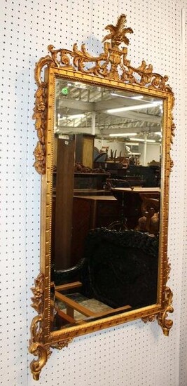 Beautiful highly carved gold gilt bevel glass deco mirror