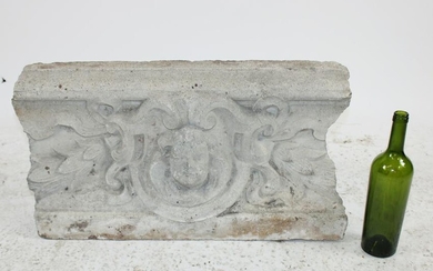 Belgian stone architectural fragment with cherub