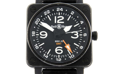 Bell & Ross - a BR01-93 GMT wrist watch, 51x51mm.