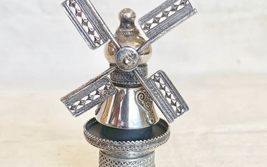Besamim for havdalah designed like a windmill - .925 silver - Israel - Mid 20th century