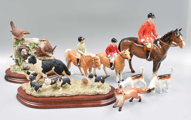 Beswick Hunting Group, including Huntsman, Boy on Pony, Foxes and...