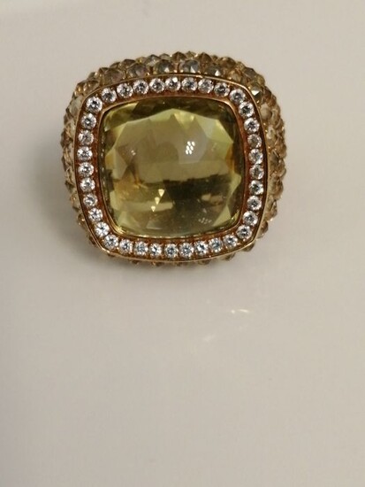 Bonato - 18 kt. Gold, Yellow gold - Ring - 24.60 ct Citrine - Diamonds