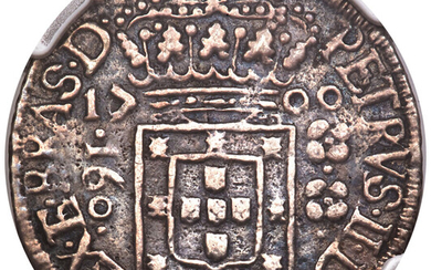 Brazil: , Pedro II 160 Reis 1700-(R) XF Details (Environmental Damage) NGC,...