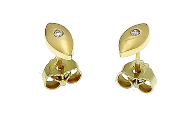 Brilliant stud earrings GG 585/000 with 2 diamonds,...
