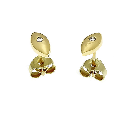 Brilliant stud earrings GG 585/000 with 2 diamonds,...