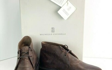 Brunello Cucinelli Brown Men's Distressed Leather