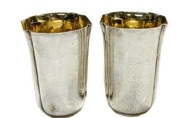 Buccellati Sterling Silver Hand Hammered Tumbler Cups