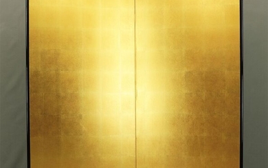 Byobu, Folding screen - Paper - Gold Leaf Room divider 2 panels - Japan - Shōwa period (1926-1989)