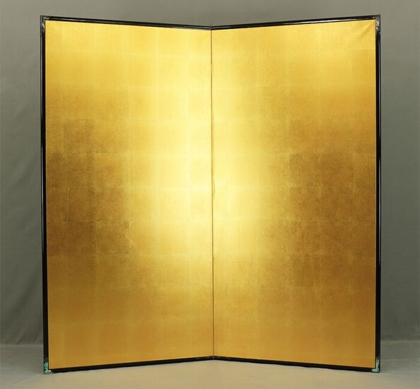 Byobu, Folding screen - Paper - Gold Leaf Room divider 2 panels - Japan - Shōwa period (1926-1989)