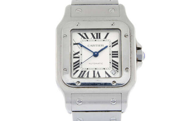 CARTIER - a stainless steel Santos bracelet watch, 32mm.