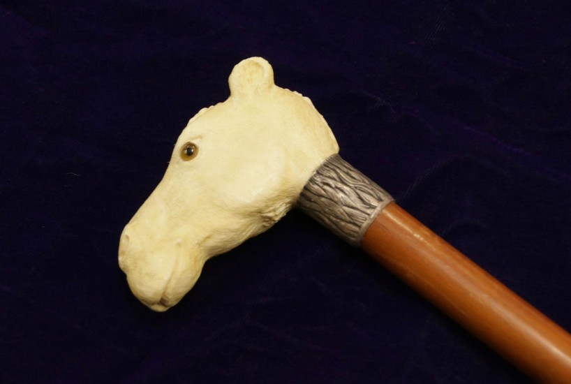 CARVED FRENCH CAMEL CANE