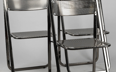 CHAIRS, “Tamara” folding chair, 3 pcs, steel, Arrben, Italy.