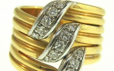 CHIC VINTAGE Cartier Size 52 Diamond 18k Yellow Gold