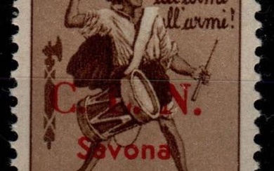 C.L.N. - C.L.N. Savona 30 c. filigrana corona (12). Bello...