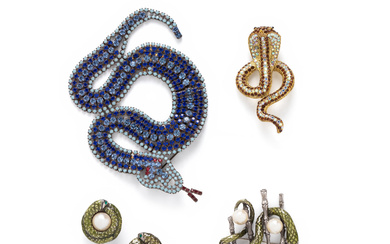 COLLECTION OF SNAKE MOTIF COSTUME JEWELRY