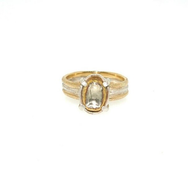 COOL 14k 2 Tone Gold & Rose Cut Diamond Ring