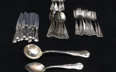 CUTLERY, 51 pieces, silver plated, stamped ARG 800.