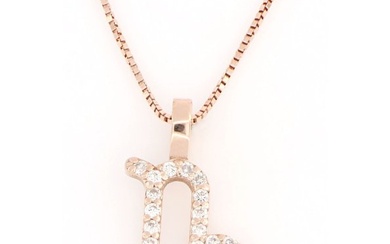 "Capricorn Necklace" - 18 kt. Pink gold - Necklace with pendant - 0.11 ct Diamond