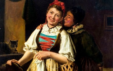 Carl Hetz (German,1828-1899) oil painting antique