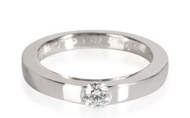 Cartier Date Diamond Solitaire Ring in 18K White Gold H-I VVS 0.21 CTW