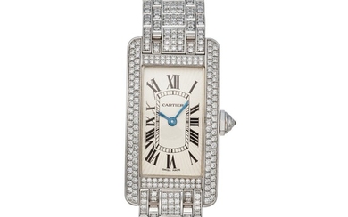 Cartier Diamond 'Tank Américaine' Wristwatch