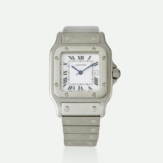 Cartier, 'Santos' stainless steel wristwatch