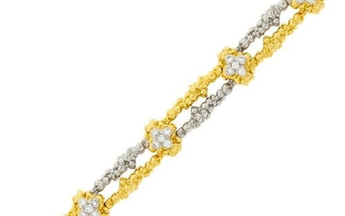 Cartier Two-Color Nugget Gold and Diamond Bracelet