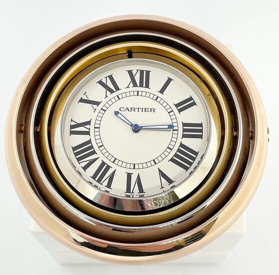 Cartier model "Trinity" Alarm Clock "NO RESERVE PRICE" - Gold-plated - Around 1990