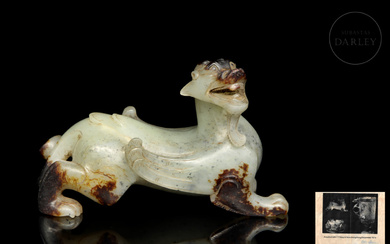 Carved jade figurine "Mythological Beast", Han dynasty