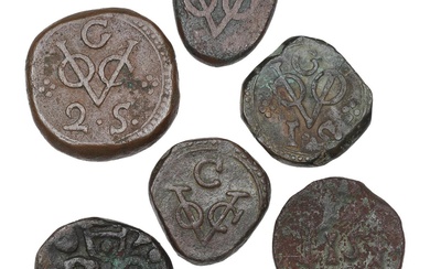 Ceylon, Dutch India, coll. of coins, incl. Stuiver c.1695, Negapatnam, KM 28,...