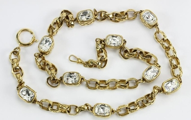 Chanel Goldtone Necklace with Crystal Beads