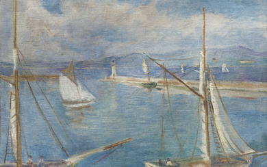 Charles Camoin (1879-1965) Voiles blanches dans le port de Saint-Tropez