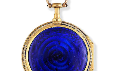 Charles Green. A gold and enamel key wind open face pocket watch