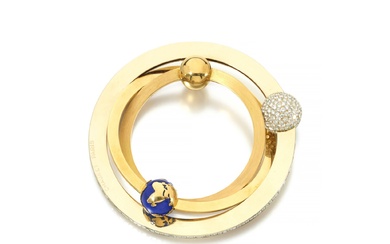 Chaumet Gold, lapis lazuli and diamond bangle, 'Venus', circa 1992