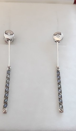 Chimento - 18 kt. White gold - Earrings - 0.27 ct Sapphire - Diamond