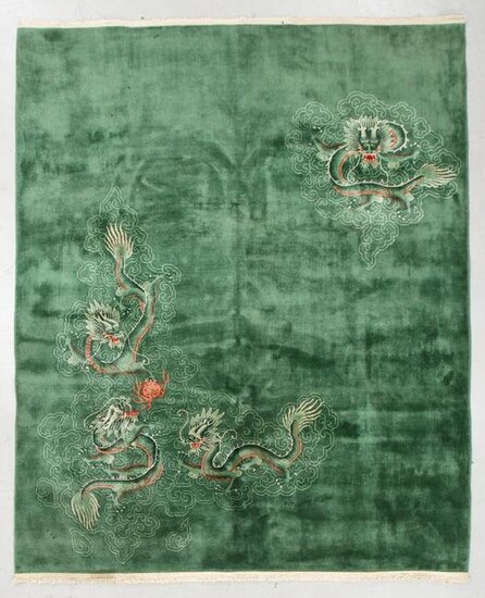 Chinese Art Deco Dragon Rug, Early/Mid 20th C., 7'11''